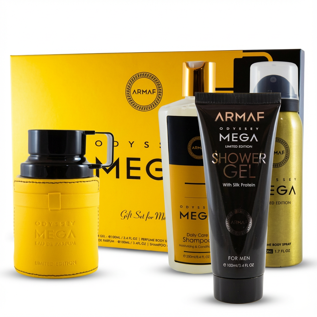 ARMAF_SET ODYSSEY MEGA 4 PCS 3.4 FL / PERFUME BODY SPRAY 50 ML / 1.7 FL / SHAMPOO 250 ML M