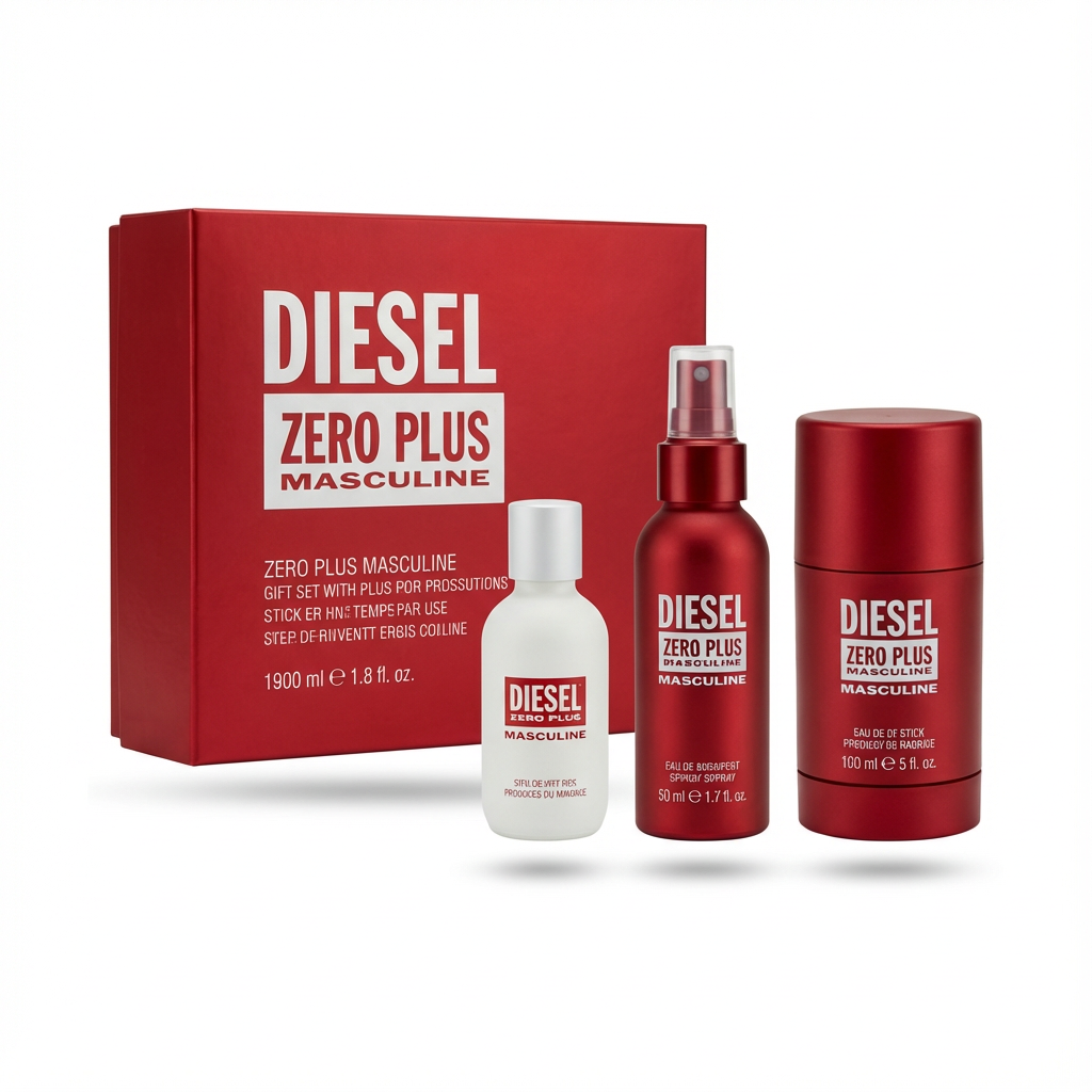 DIESEL_SET ZERO PLUS MASCULINE RED 3 PCS 2.5 EDT M