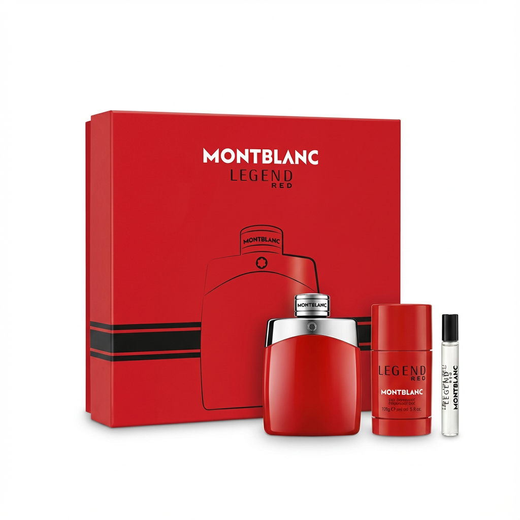 MONT BLANC_SET LEGEND RED 3 PCS 3.3 EDT + 10 ML TRAVEL + DESODORANT M