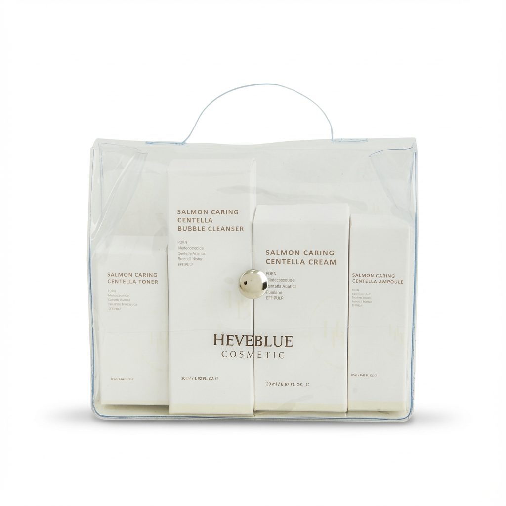 HEVEBLUE_SALMON CARING CENTELLA SPECIAL TRAVEL KIT BAG 4PCS