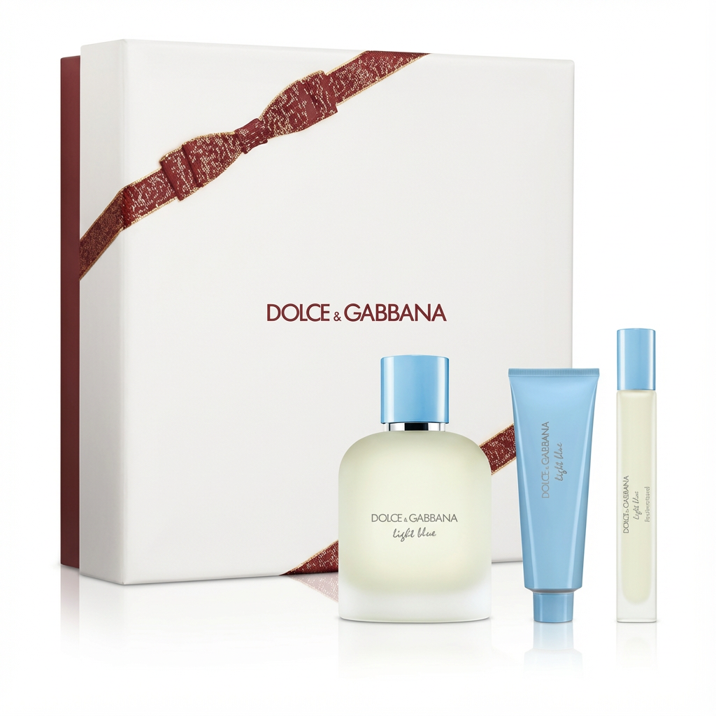 DOLCE & GABBANA_SET LIGHT BLUE POUR HOMME 3 PCS 100ML EDP / 10ML TRAVEL / 50 ML SHOWER GEL M