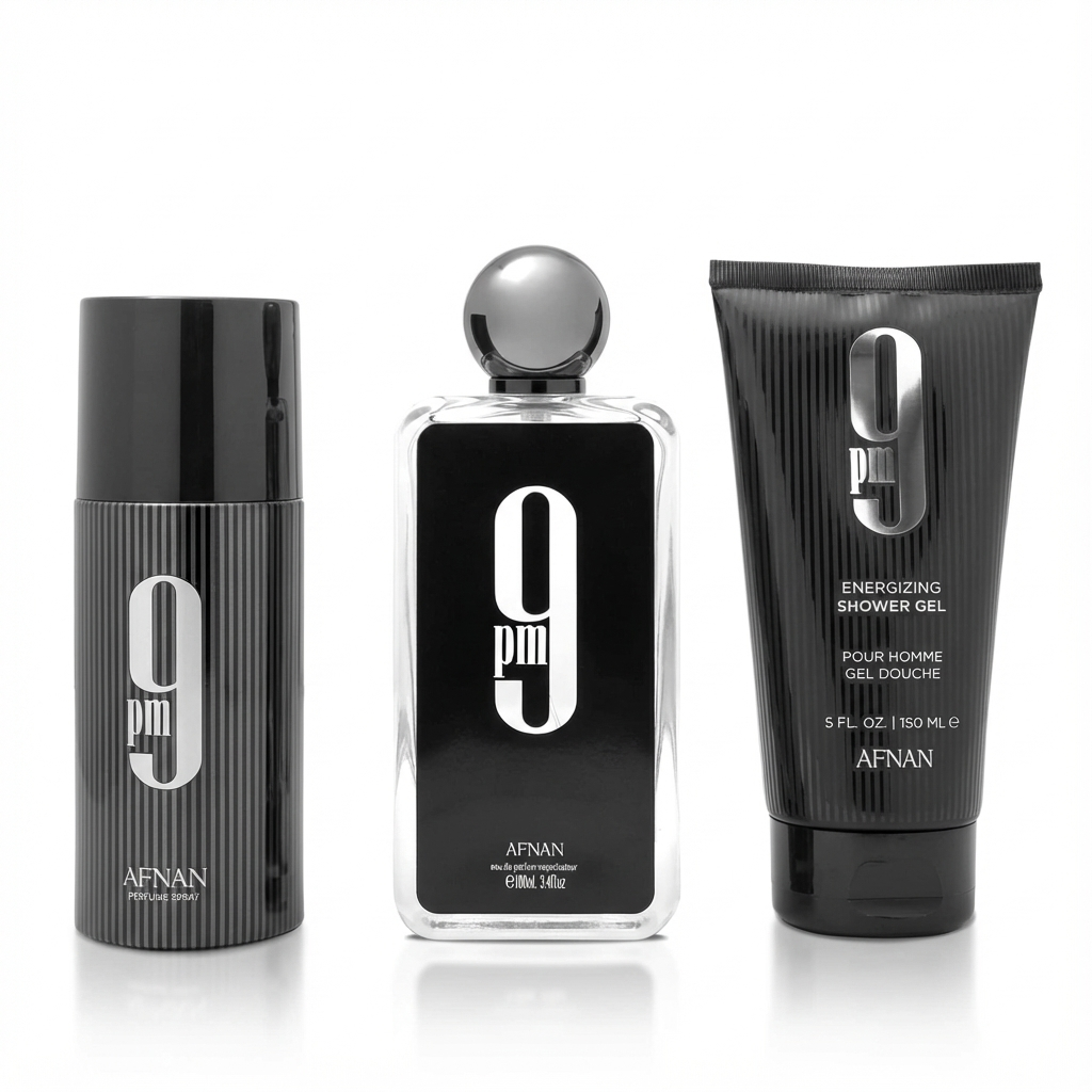 AFNAN_9PM 3.4 EDP SHOWER GEL 6.0FL.OZ & DEODORANT 6.4FL.OZ SET DE 3PCS