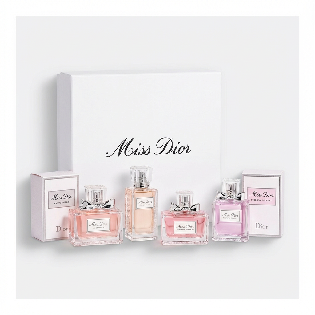 CHRISTIAN DIOR_SET MINI MISS DIOR BLOOMING BOUQUET 5ML + LIP + FOUNDATION + MASCARA + BAG EDT L