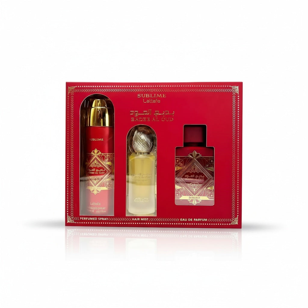 LATTAFA_LATTAFA BADEE AL OUD SUBLIME 3.4 EDP L+ 6.8 DEO SPRAY+ 10.0 AIR FRESHENER (131249) - Emirates