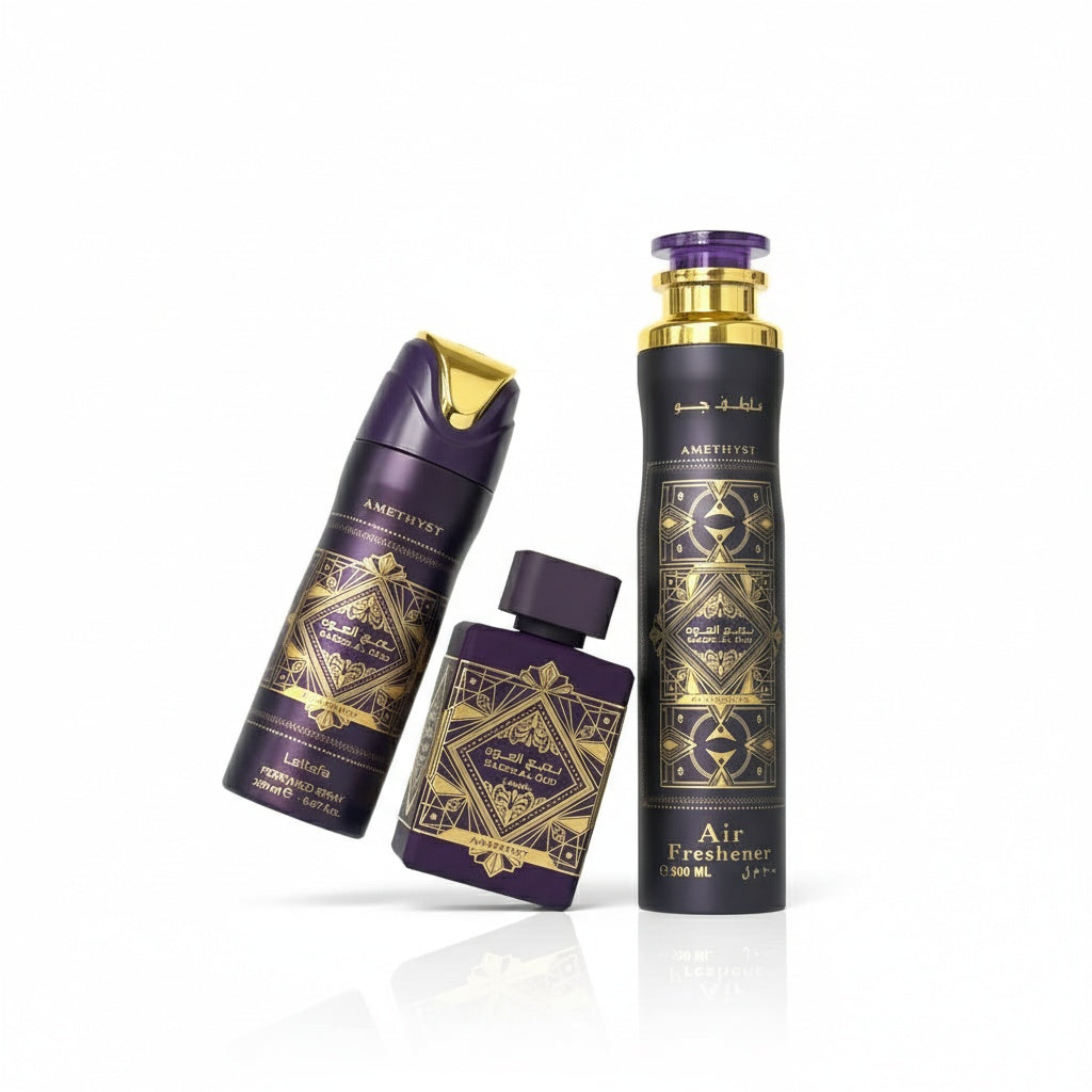 LATTAFA_LATTAFA BADEE AL OUD AMETHYST 3.4 EDP L+ 6.8 DEO SPRAY+ 10.0 AIR FRESHENER (131250) - Emirates