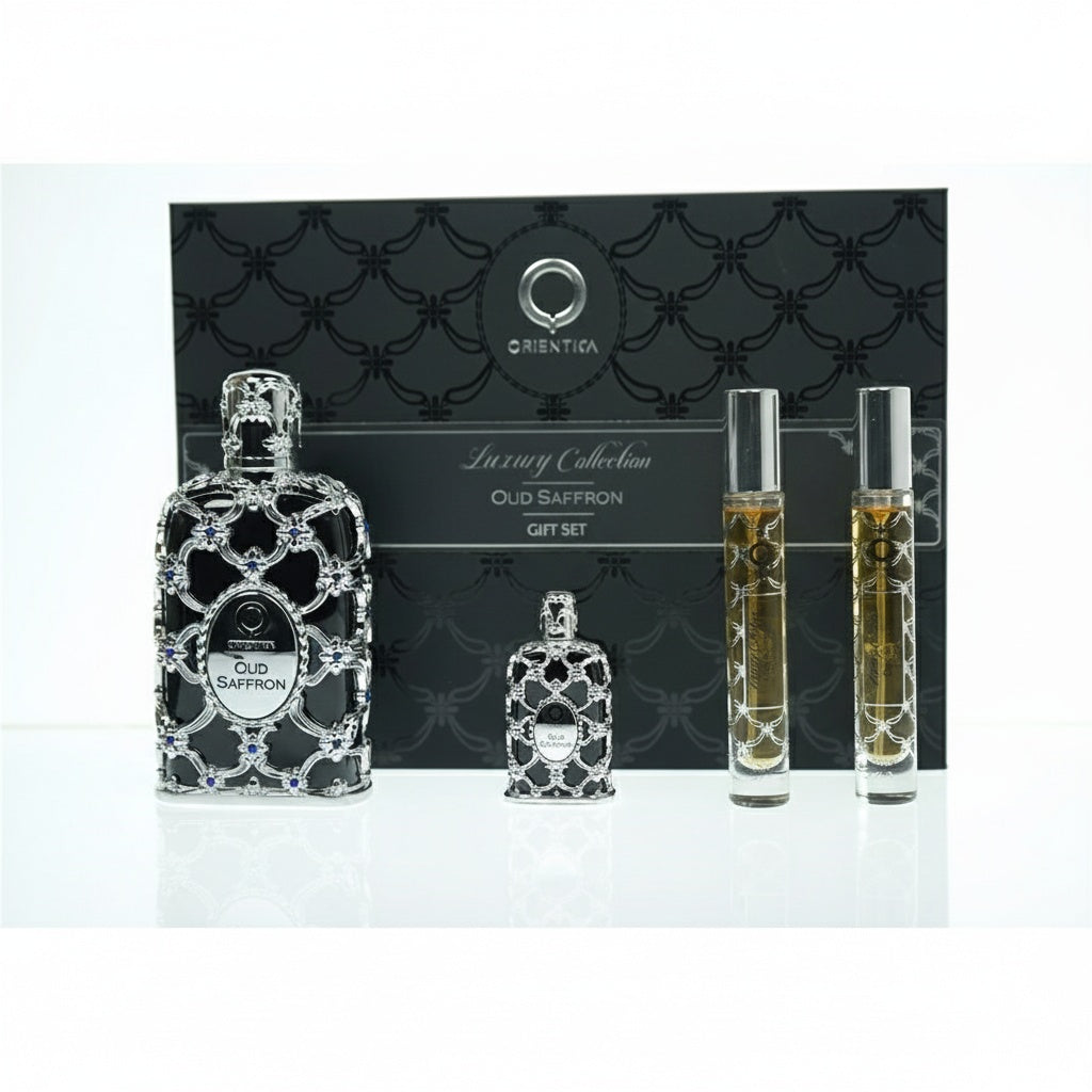 AL HARMAIN_ORIENTICA OUD SAFFRON EDP M + 2x10ML + 7.5ML (128409) - Emirates