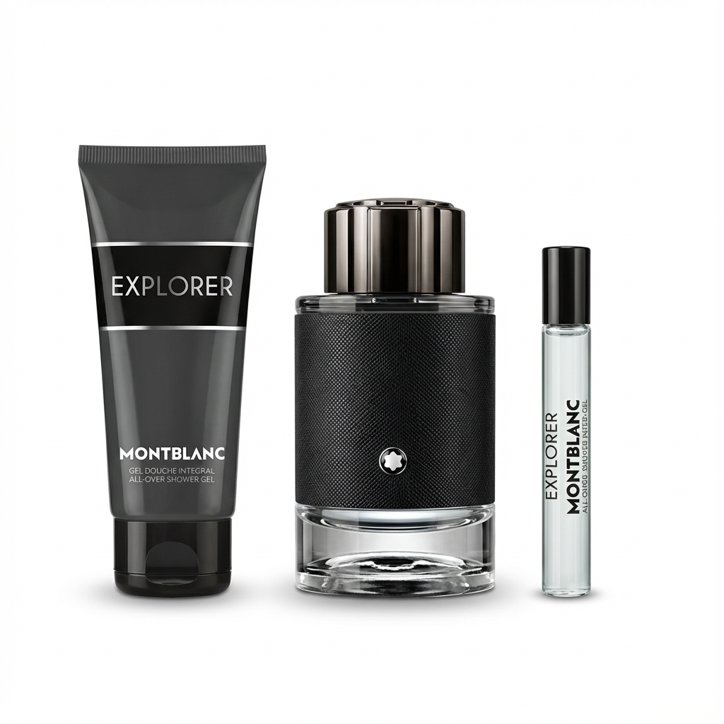 MONT BLANC_SET EXPLORER POUR HOMME 3 PCS 3.3 FL + 7.5 ML TRAVEL + 100 ML SHOWER GEL M