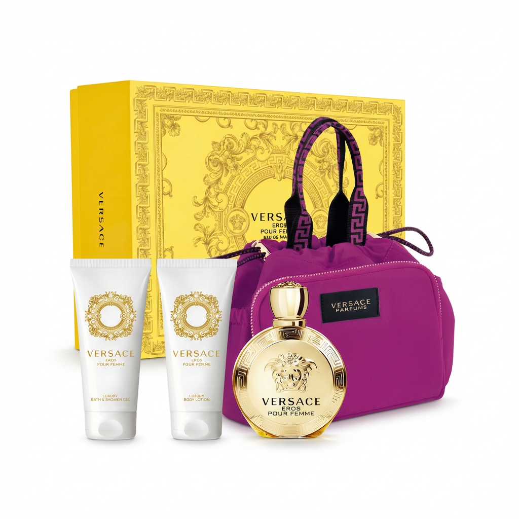 VERSACE_SET EROS POUR FEMME 4 PCS 100ML EDT + BAG L