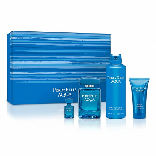 PERRY ELLIS_SET AQUA 4 PCS 3.4 EDT M