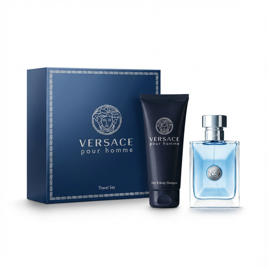 VERSACE_SET POUR HOMME 3.4 EDT + 5 ML TRAVEL + 150 ML HAIR BODY SHAMPOO M