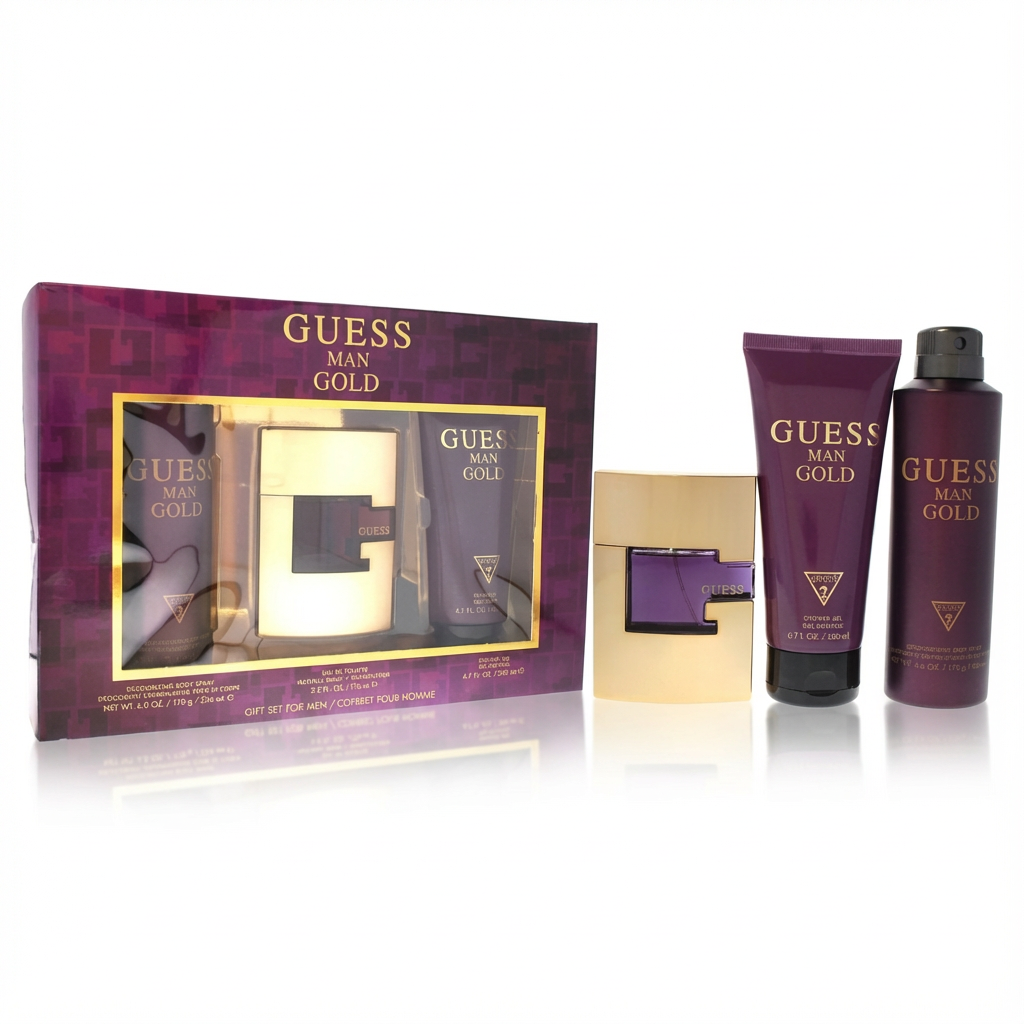 GUESS_SET GUESS MAN GOLD 3PCS 2.5OZ M