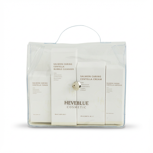 HEVEBLUE_SALMON CARING CENTELLA SPECIAL TRAVEL KIT BAG  4PCS