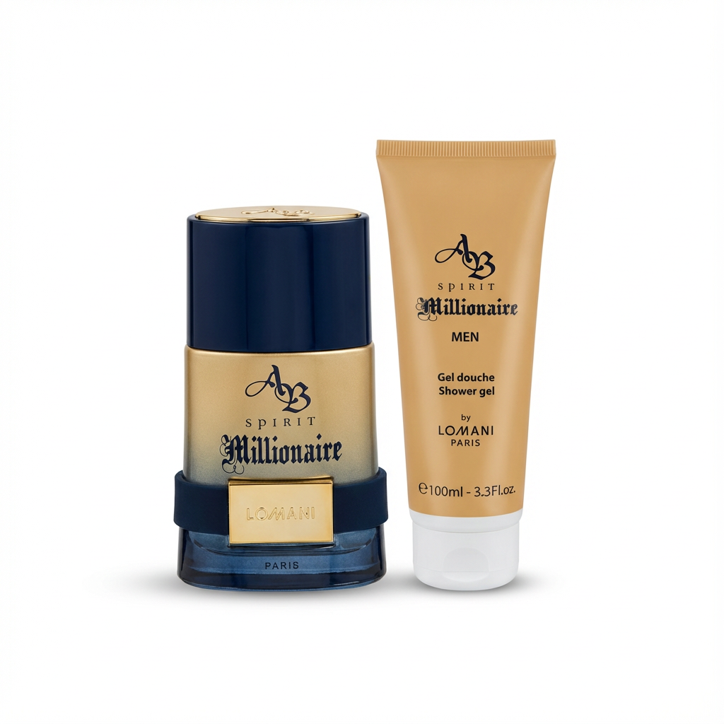 LOMANI_SET SPIRIT MILLIONAIRE 2 PCS 3.3 EDT /3.3 FL SHOWER GEL M