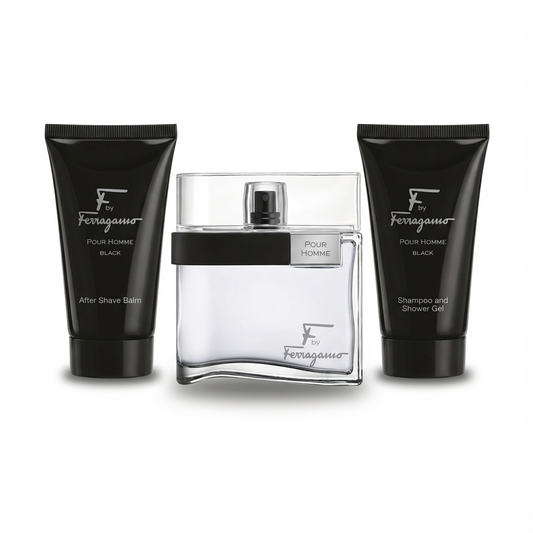 SALVATORE FERRAGAMO_SET POUR HOMME BLACK 3 PCS 3.4 EDT M