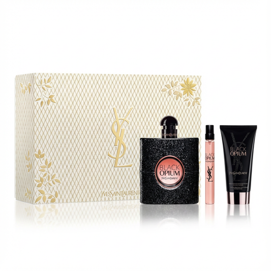 YVES SAINT LAURENT_SET YSL BLACK OPIUM 3 PCS 90 ML PARFUM + 10 ML TRAVEL + 1.3 LIPSTICK L