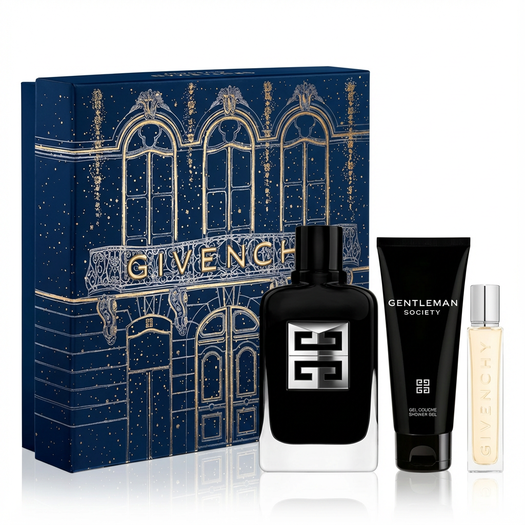 GIVENCHY_ SOCIETY GENTLEMAN SET 3 PIEZAS GEL DE DUCHA  TRAVEL 12.50  100 ML EAUN DE PARFUM