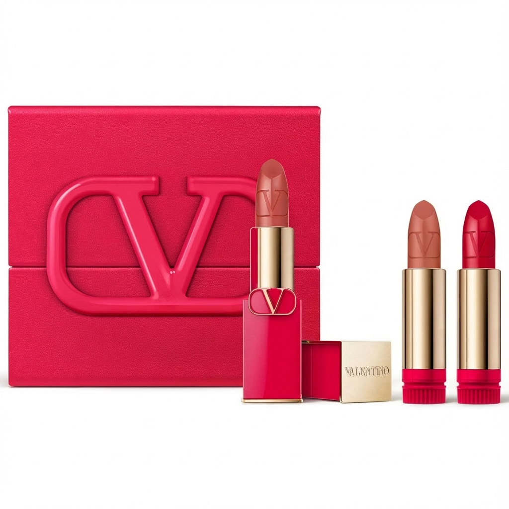 VALENTINO_VALENTINO ROSSO SET LIPSTICK 4 PCS / 3 LIPSTICK / 1 BAG (ESPEJO) L