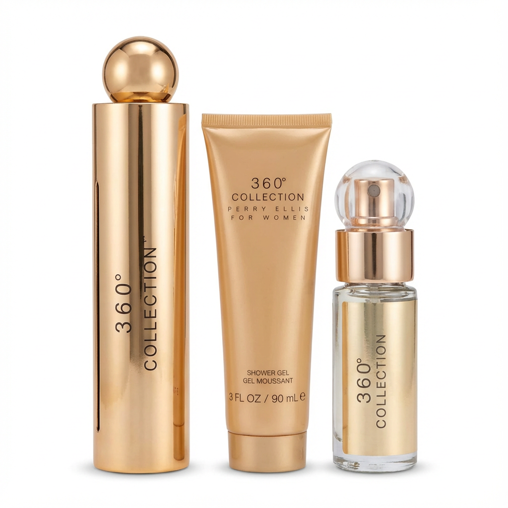 PERRY ELLIS_SET 360 COLLECTION WOMEN 3PCS 3.4 EDT + SHOWER GEL 90ML + TRAVEL 7.5 ML L