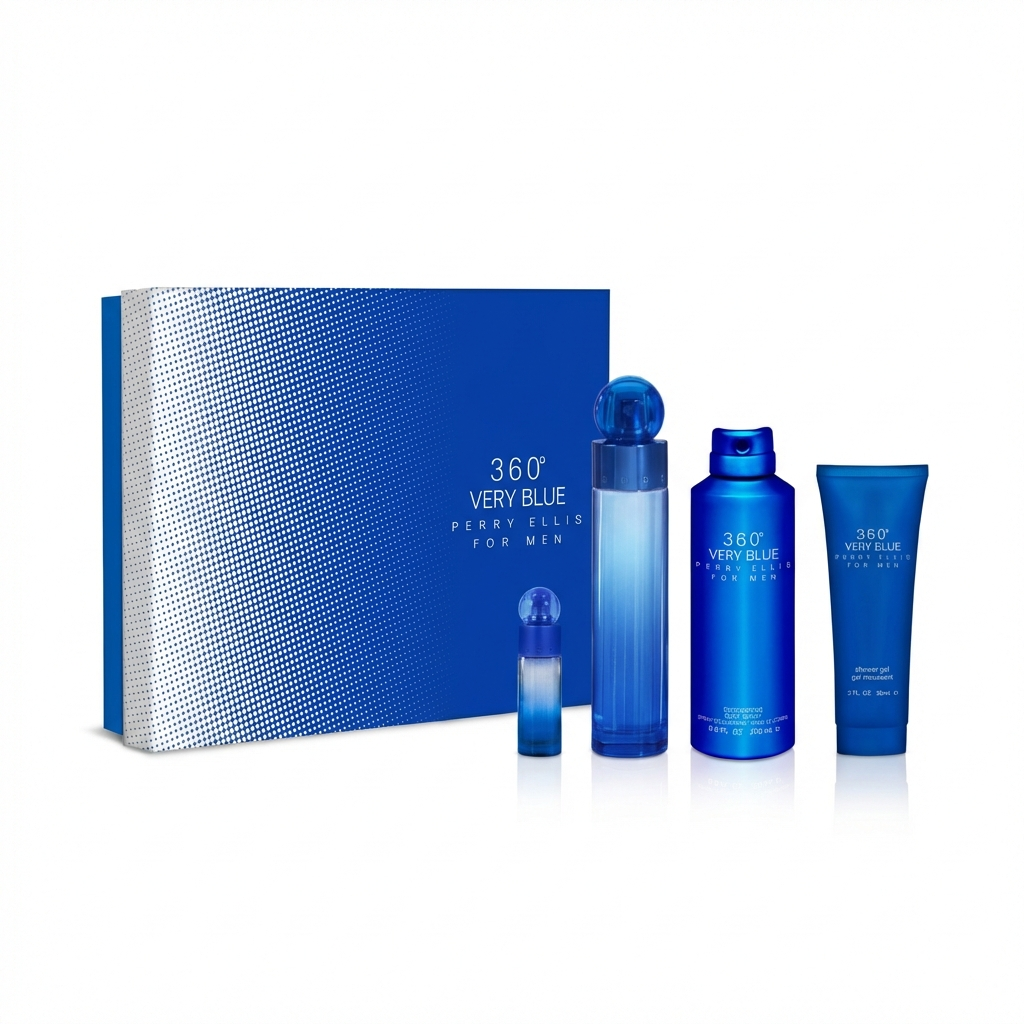 PERRY ELLIS_SET DELUXE 360 VERY BLUE 3 PCS 3.4 EDT M