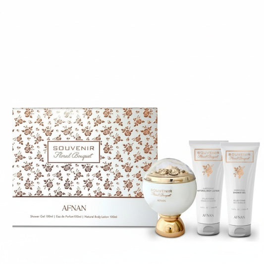 AFNAN_AFNAN SOUVENIR FLORAL BOUQUET 3.4 EDP L + 3.4 B/L+ 3.4 S/G  (124205) - Emirates